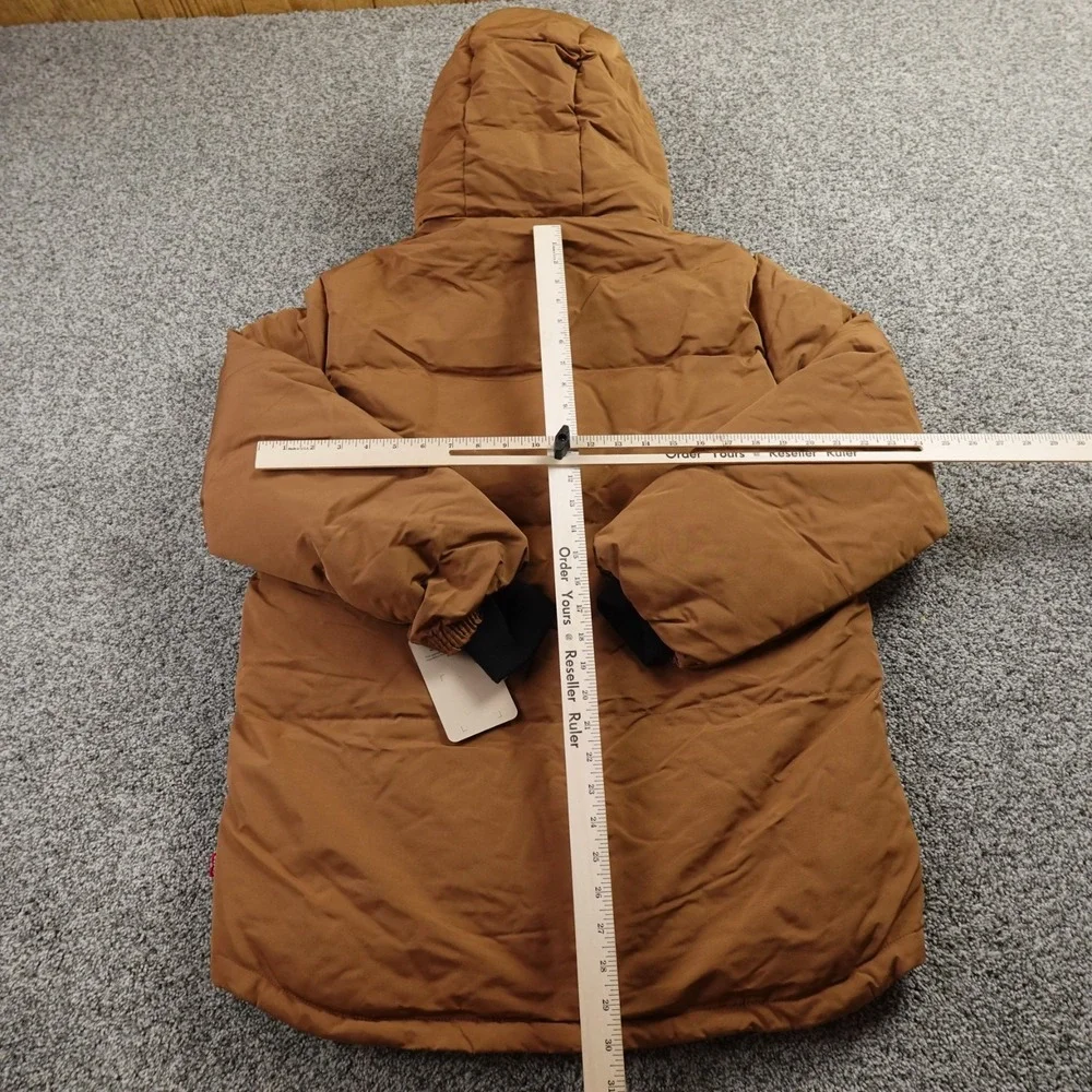 NEW Levis Jacket Mens S Brown‎ Hooded Quilted Parka Insulated Puffer Chore Coat